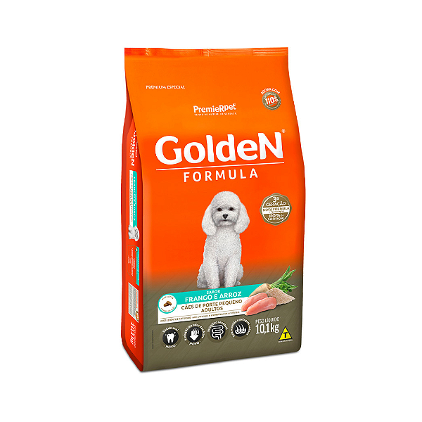 Ração Golden Fórmula Mini Bits Para Cães Adultos de Porte Pequeno Sabor Frango e Arroz-10 Kg