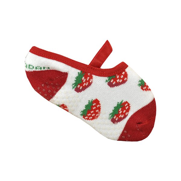 Meia com Antiderrapante Infantil | Morangos