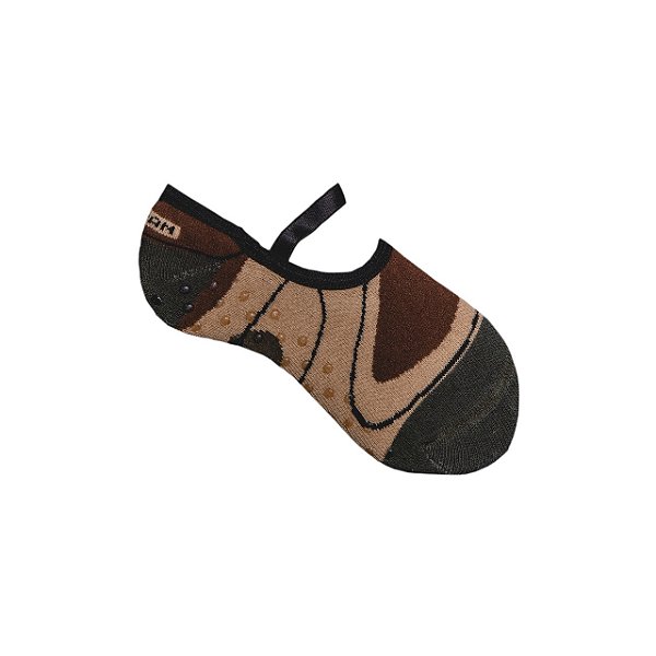 Meia com Antiderrapante Infantil | Abstrato Marrom