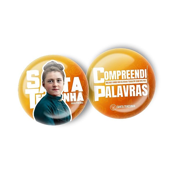 Botton Santa Teresinha | versão laranja — Teresinha adulta