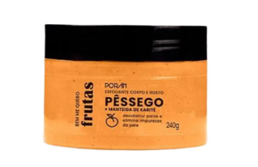 Esfoliante Pêssego e Karité Corpo e Rosto 250g - Poran