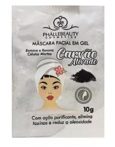 Máscara Facial Esfoliante Carvão Ativado 10g- Phállebeauty