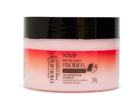 Esfoliante Corporal Morango com Chantily 240g - Poran
