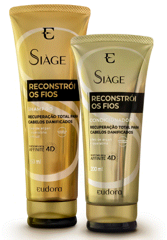 Kit Shampoo + Condicionador  Reconstrói os fios - Eudora Siage