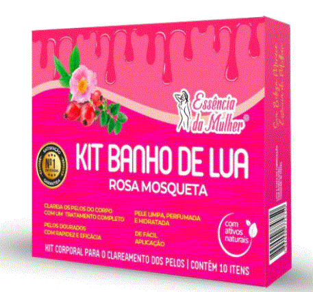KIT BANHO DE LUA ROSA MOSQUETA ESSENCIA DA MULHER