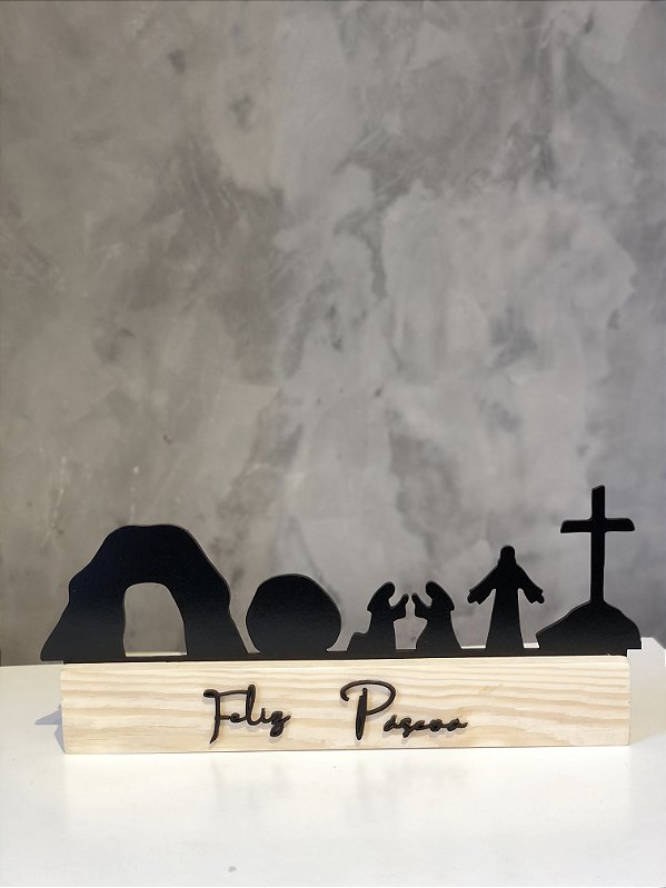 Páscoa Decoração em MDF Cenário Ressureição de Cristo Enfeite de Pascoa Cristã Mesa Posta e Enfeite de Mesa