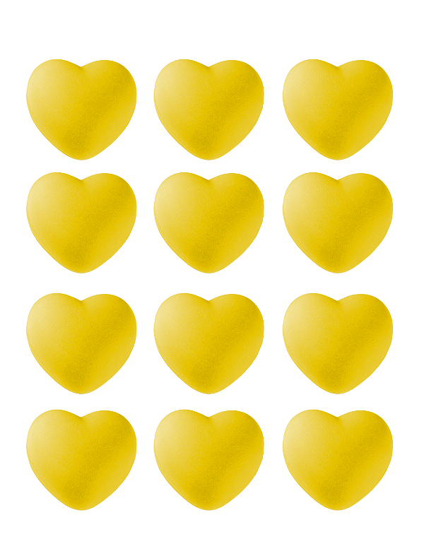 Coração De Vinil Anti Stress E Fisioterapia AMARELO  - 12und