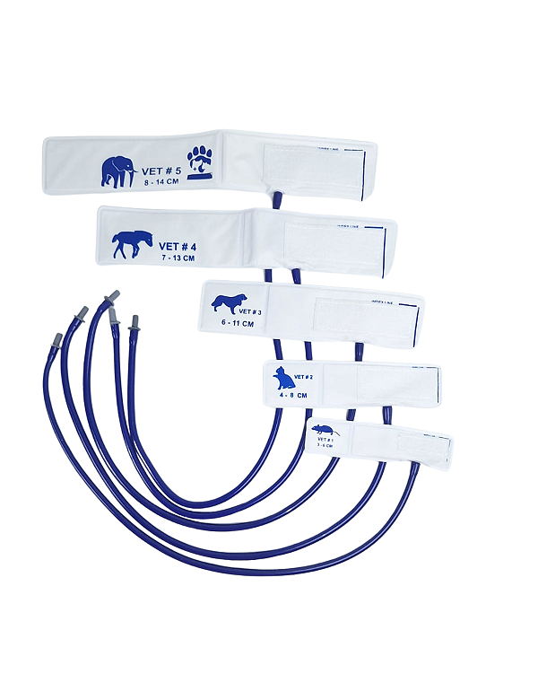 Kit Braçadeira Manguito 1 Via Veterinário Branco do tamanho 1 ao 5