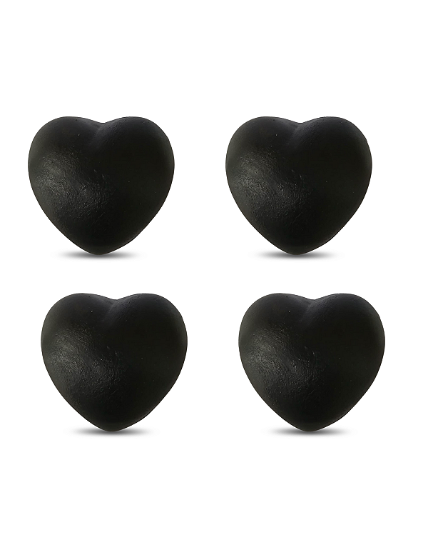 Coração De Vinil Anti Stress E Fisioterapia kit com 4 und PRETO