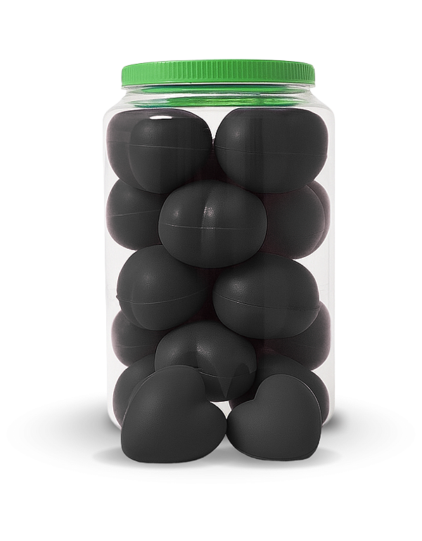 Coração Vinil Anti Stress Fisioterapia Pote 20 Und Preto