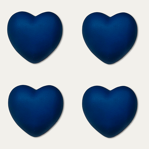 Coração De Vinil Anti Stress E Fisioterapia - Kit C/4 Azul Marinho