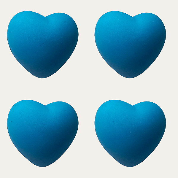 Coração De Vinil Anti Stress E Fisioterapia kit com 4und AZUL AÇO