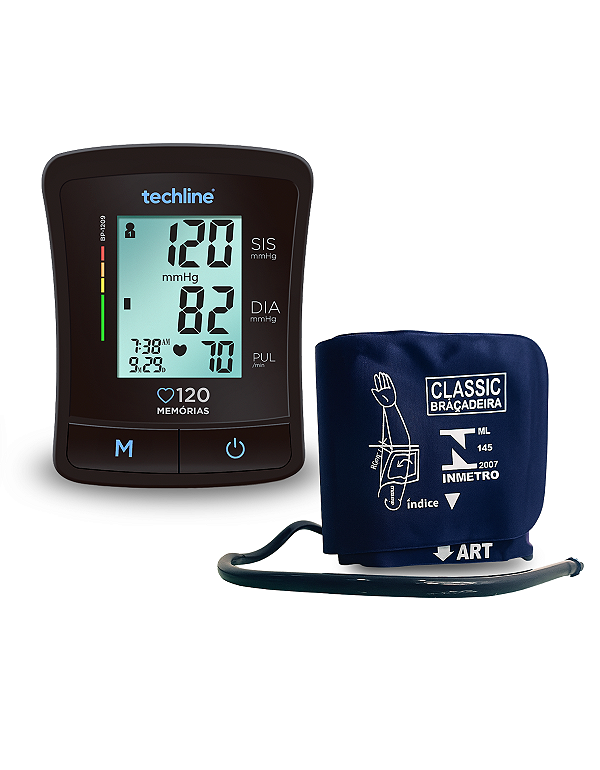Aparelho Digital De Braço Techline Braçadeira Obeso 38-50cm Preto