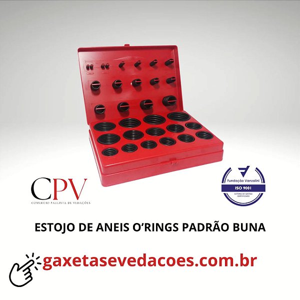 Estojo de Aneis o'rings em Buna ou Viton