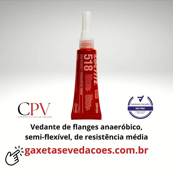 Adesivo anaeróbico para vedação de flange Loctite 518 de média resistência