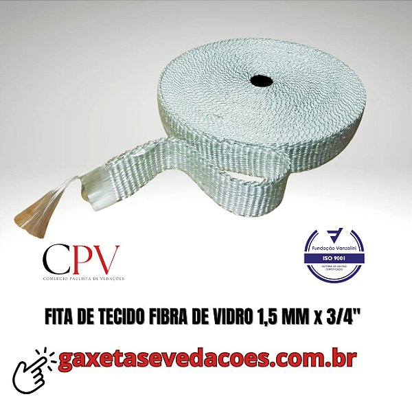 Fita de Tecido Fibra de Vidro largura 3/4" x 1,5 mm de espessura