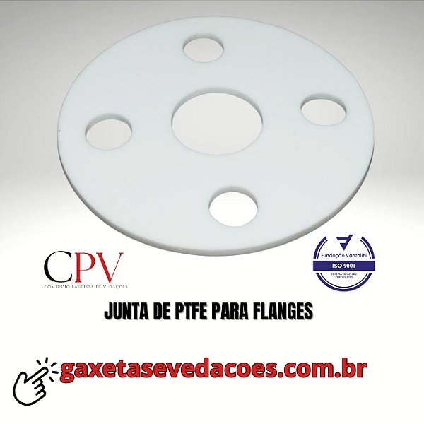 Junta de vedação em PTFE para flanges