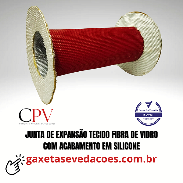 Junta de expansão flexível Cilíndrica em tecido fibra de vidro com silicone