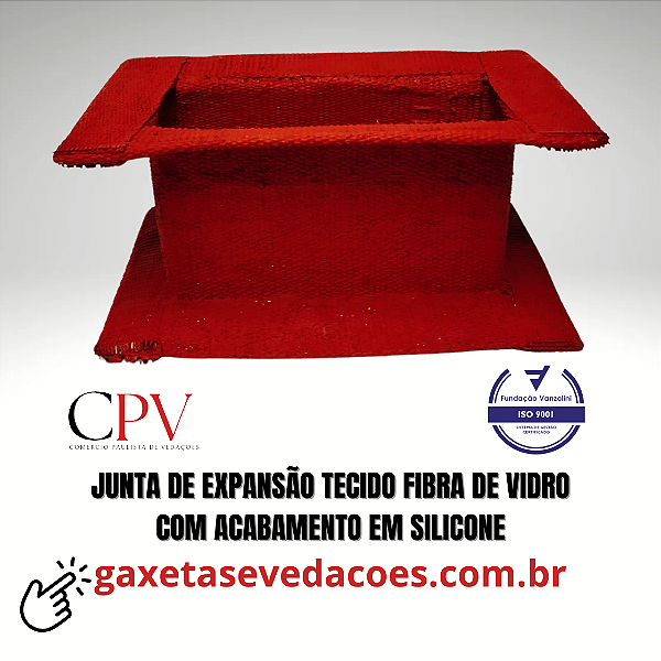 Junta de expansão flexível Retangular em tecido fibra de vidro com silicone