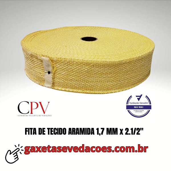 Fita de Tecido Aramida largura 2 1/2" x 1,7 mm de espessura
