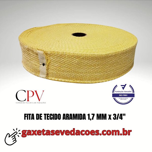 Fita de Tecido Aramida largura 3/4" x 1,7 mm de espessura