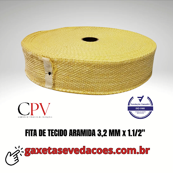 Fita de Tecido Aramida largura 1 1/2" x 3,2 mm de espessura