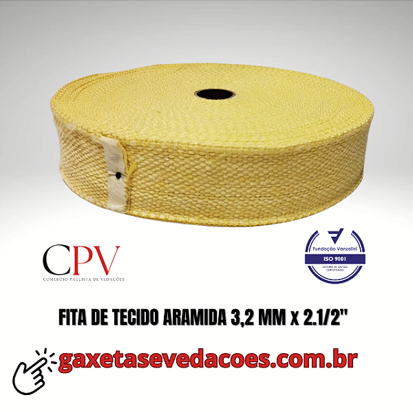 Fita de Tecido Aramida largura 2 1/2" x 3,2 mm de espessura
