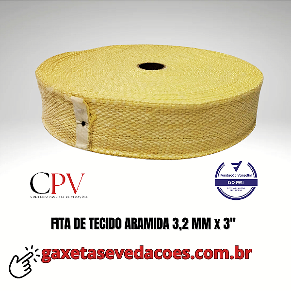 Fita de Tecido Aramida largura 3" x 3,2 mm de espessura
