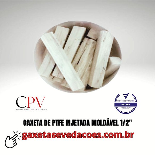 Gaxeta Moldável injetável de PTFE puro 1/2"