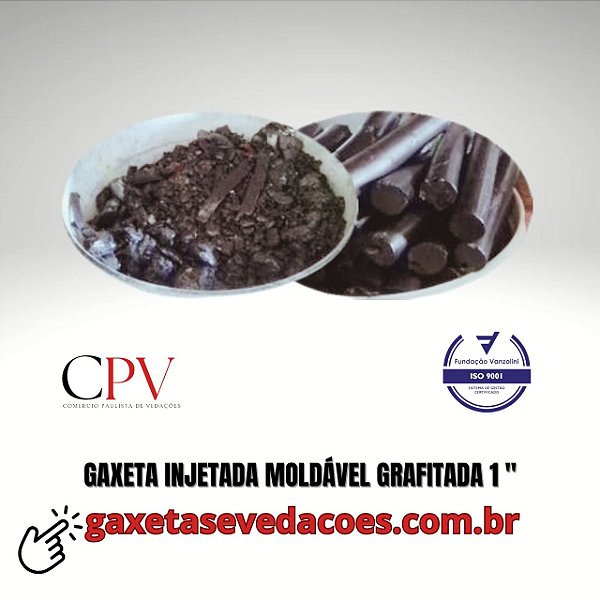 Gaxeta Grafitada Moldável injetável de 1"