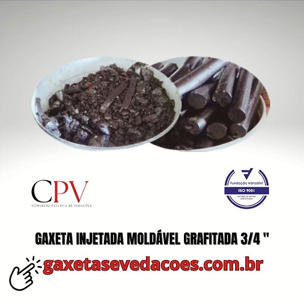 Gaxeta grafitada Moldável injetável de 3/4"