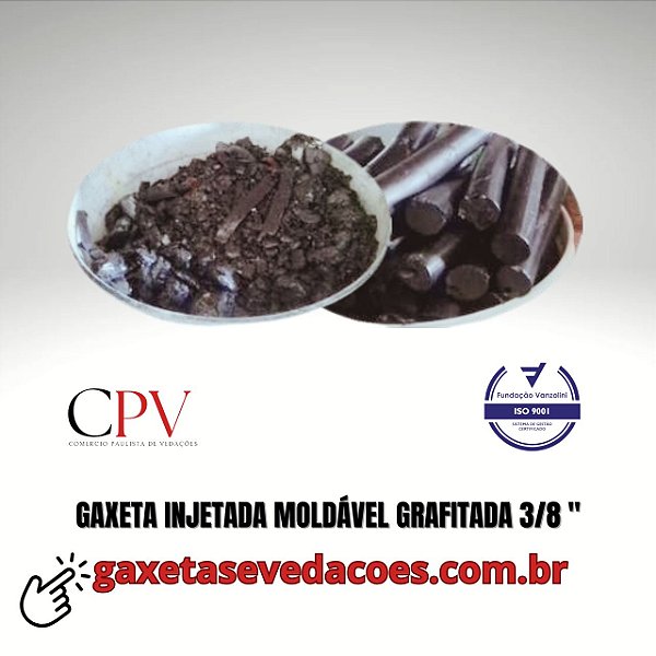 Gaxeta grafitada Moldável injetável de 3/8"