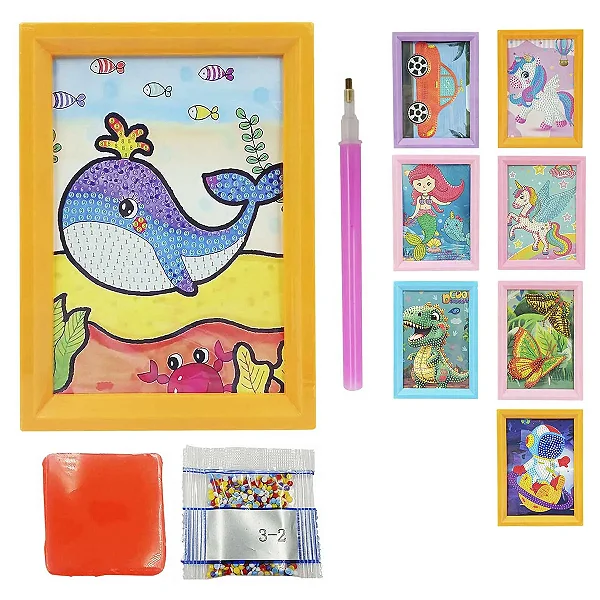 Pintura com Diamante - Kit com 4 Peças 18x13,5cm (Michael Judi)