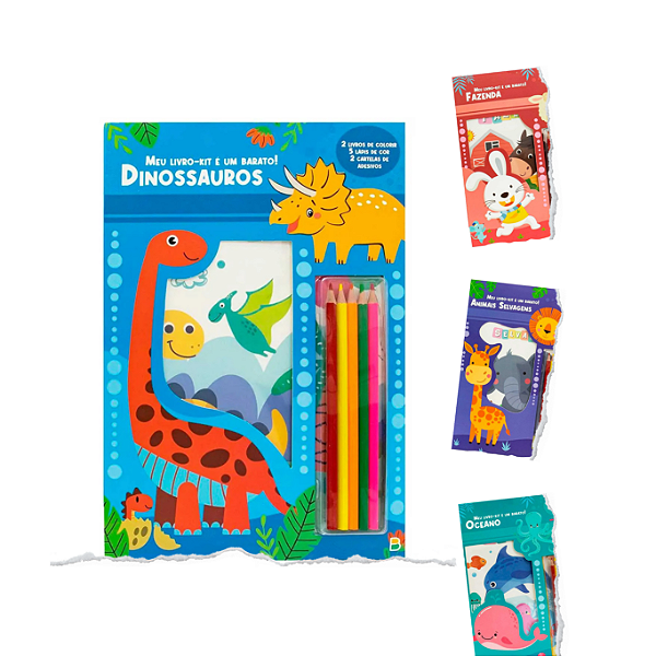 Meu Livro-Kit é um Barato! com Adesivos e Lápis de Cor (Temas Variados)