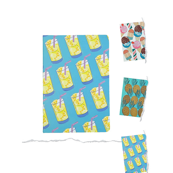 Caderno de Anotações A5 – Capa Dura com Estampa de Frutas