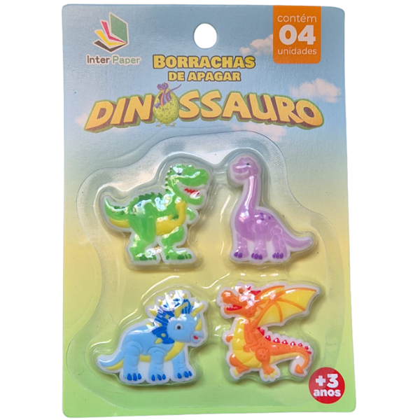 Borracha de Apagar Infantil – Jogo com 4 Peças: Temas Dinossauro, Espaço e Oceano