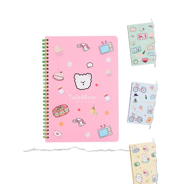 Caderno de Anotações A5 – Capa Dura com Estampa Tupi & Bear