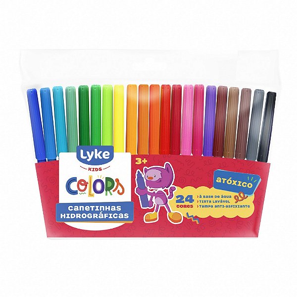 Canetinha Hidrográfica LYKE Colors – 24 Cores
