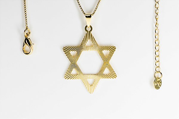 Corrente com Pingente Ouro 18k - Estrela de Davi