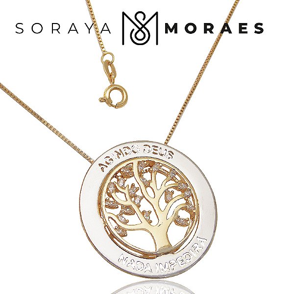 Colar com Pingente Banhado no Ouro 18k - Árvore da Vida