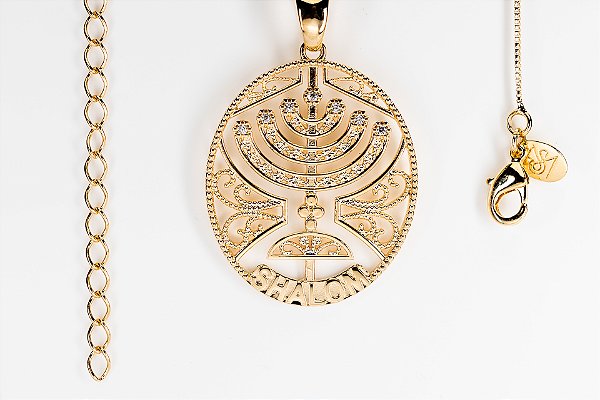 Colar Ouro 18k com pingente de mandala - Shalom