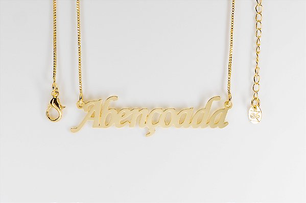 Abençoada - Colar com Pingente Fixo Banhado no Ouro 18k