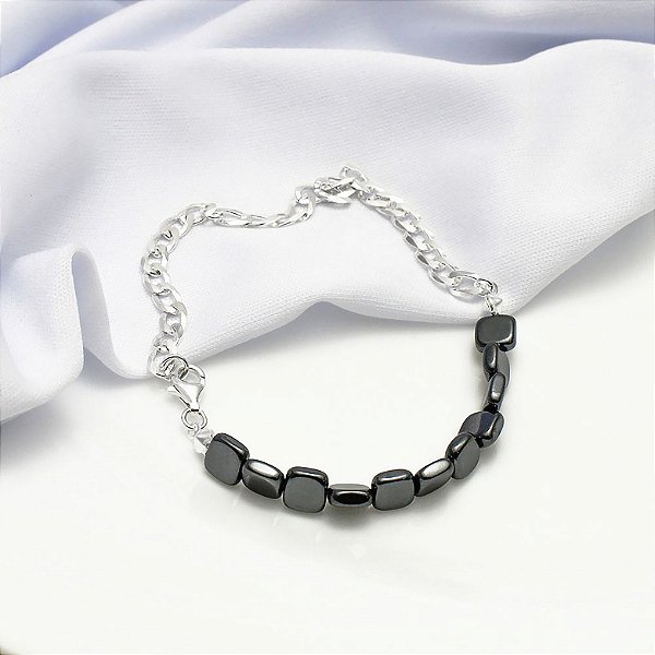 Pulseria Prata Grume e Pedras