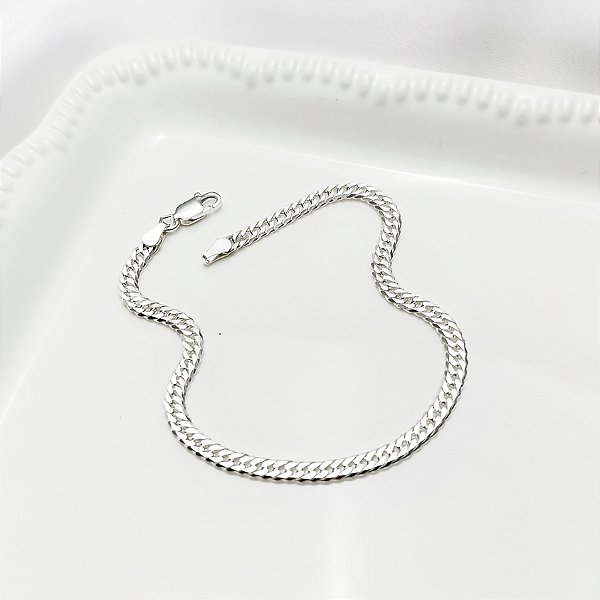 Pulseira Prata Grume Dupla