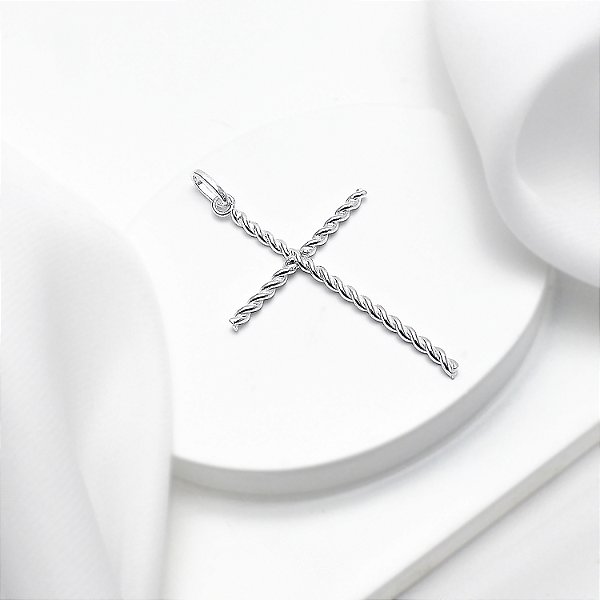 Pingente Prata Cruz Torcida