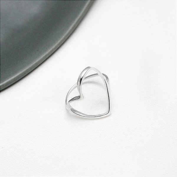 Anel Coração - Prata