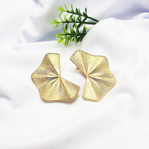 Brinco Leque - Ouro 18k