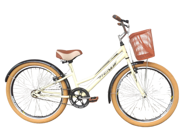 Bicicleta Aro 26 VINTAGE RETRÔ Begê com Marrom