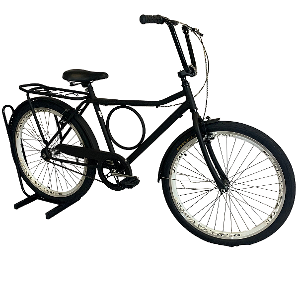 BICICLETA BARRA CIRCULAR 26 PRETO, AROS VMAXX