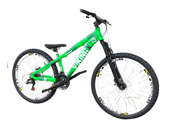 BICICLETA ARO 26 VIKINGX TUFF 25 21 MARCHAS VERDE NEON